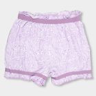 Girls' Soft Lavender Regular Fit Printed Bloomers, Lilac, small image number null