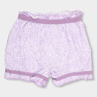 Girls' Soft Lavender Regular Fit Printed Bloomers