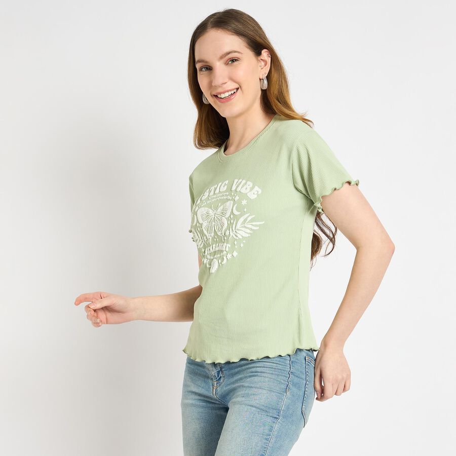 Ladies' Round Neck T-Shirt , Light Green, large image number null