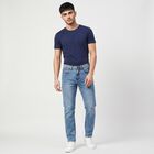 Men's Light Blue Slim Fit Washed Jeans, Light Blue, small