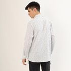 Men's Rich Eggshell White Floral Classic Casual Shirt, White, small image number null
