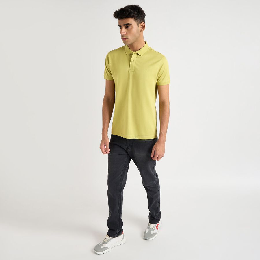 Men's 100% Cotton Collared Half Sleeves T-Shirt, हल्का हरा, large image number null
