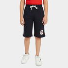 Boys' Navy Blue Regular Fit Casual Jamaican Shorts, Navy Blue, small