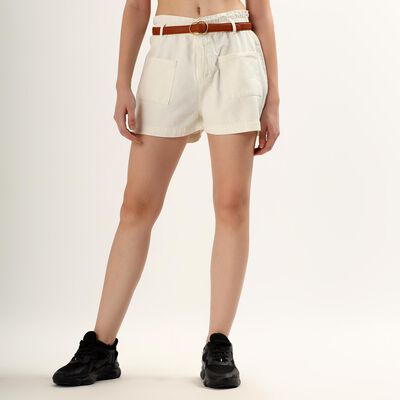 Women's Off-White Paper Bag Shorts