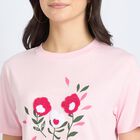 Ladies' 100% Cotton Round Neck T-Shirt, गुलाबी, small