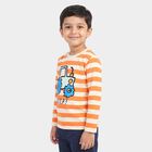 Boys Orange Crew Neck Regular T-Shirt, नारंगी, small