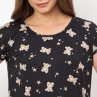 Women's Black V-Neck Minimalist Nighty, Black, small