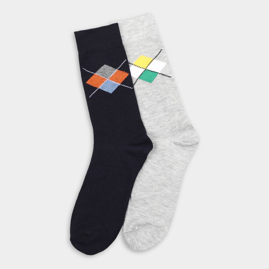 Men's Socks (Pack of 2), Navy Blue, large image number null