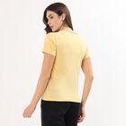 Women's Bright Yellow Round Neck Casual T-Shirt, पीला, small