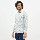 Men's Light Sage Green Printed Classic Collar Casual Shirt, Light Green, small image number null