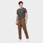Men's Brown Cargo Trousers, भूरा, small