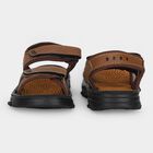Boys' Brown Velcro Strap Sandals, भूरा, small