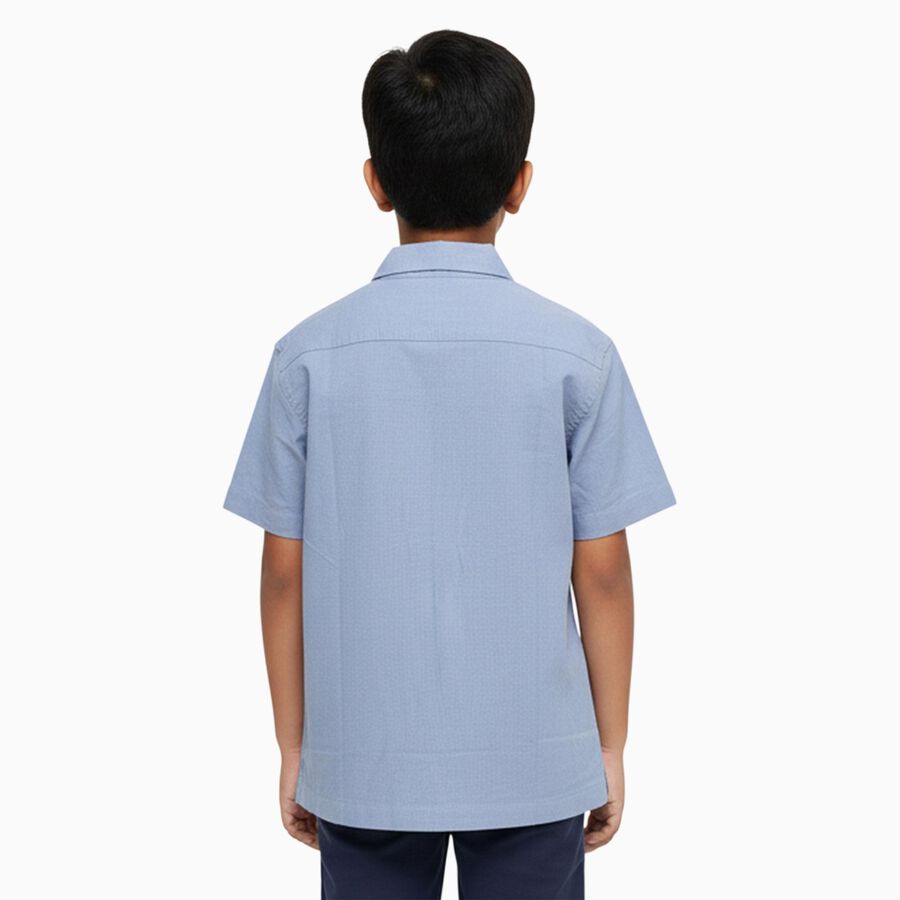 Boys' Casual Shirt, Mid Blue, large image number null