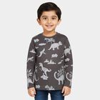 Boys' Charcoal Grey Round Neck Casual T-Shirt, चारकोल, small image number null