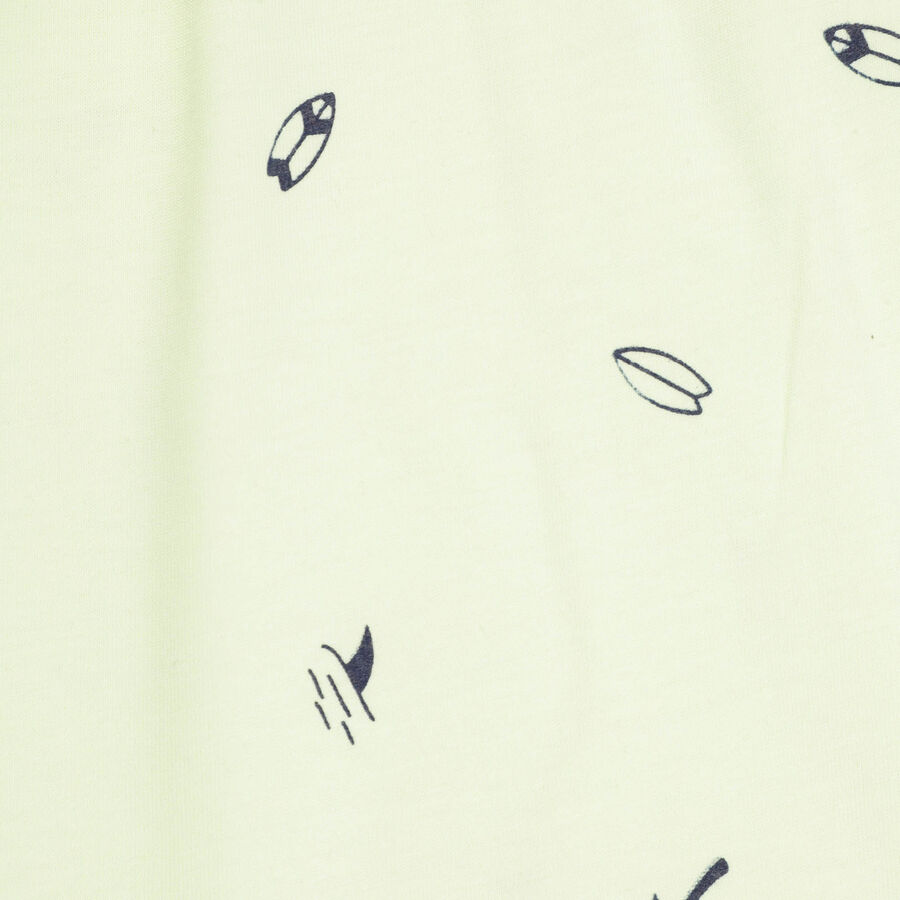 Boys Cotton Night Suit, Light Green, large image number null