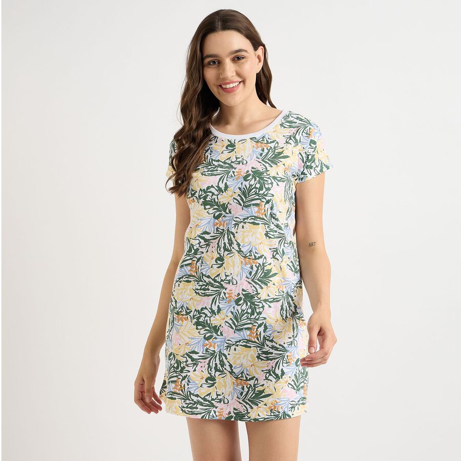 Ladies' 100% Cotton Dress, ऑफ व्हाइट, large image number null