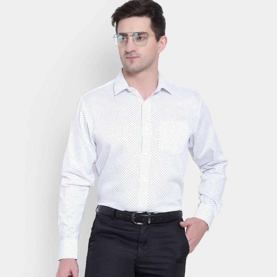 Printed Formal Shirt, White, large image number null