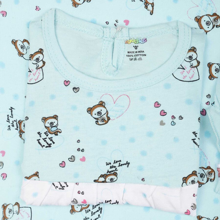 Infants Cotton Printed Baby Gift Set, Light Blue, large image number null