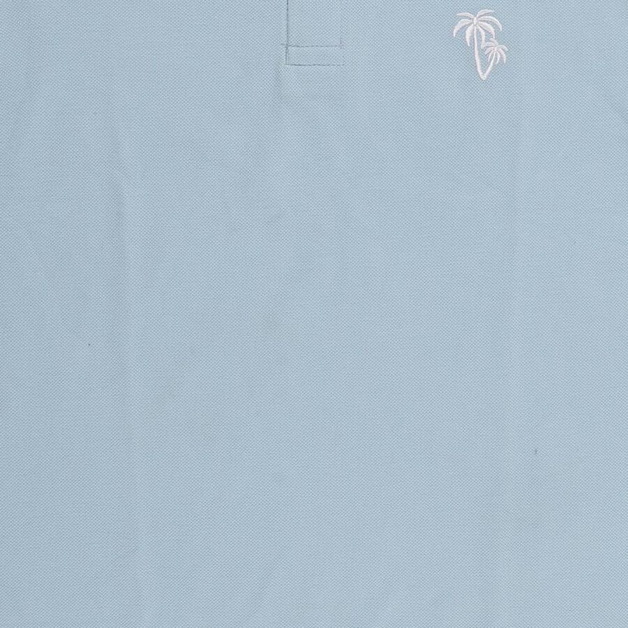 Boys Light Powder Blue Polo Neck Casual T-Shirt, Light Blue, large