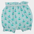 Girls' Light Blue Bubble Fit Printed Bloomer, हल्का नीला, small