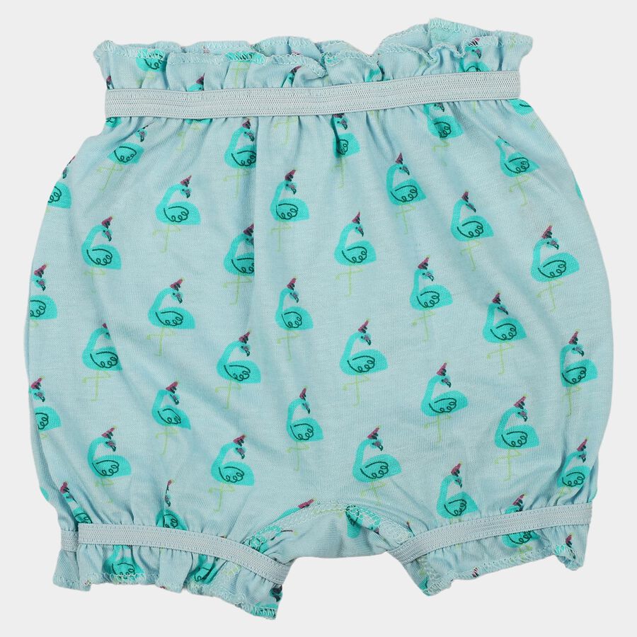 Girls' Light Blue Bubble Fit Printed Bloomer, हल्का नीला, large