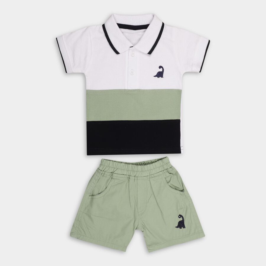 Infant Boys' 100% Cotton Baba Suit, Light Green, large
