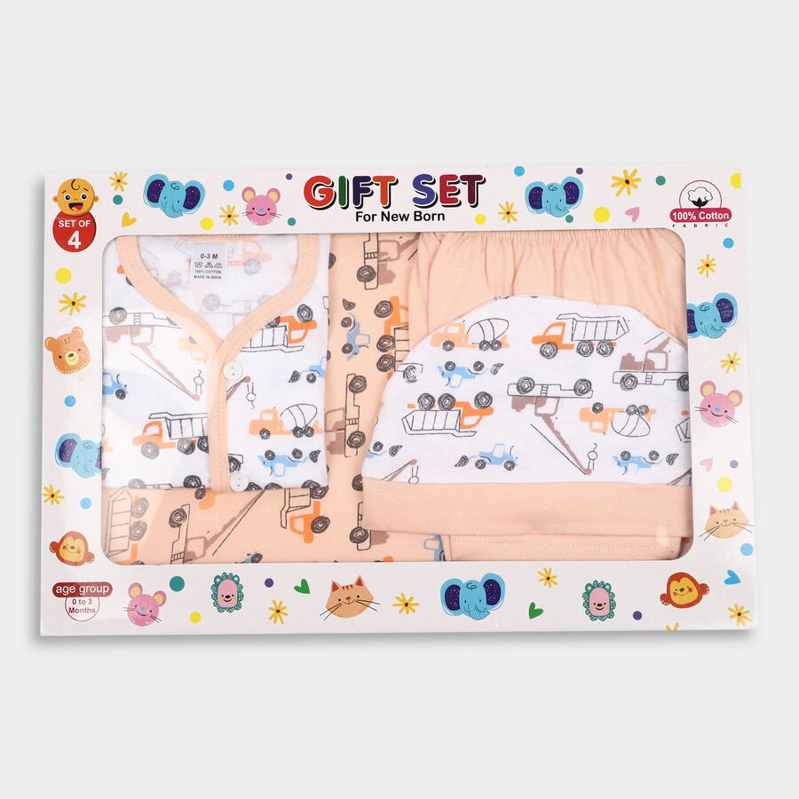 Infants' 100% Cotton Gift Set, Peach, large image number null