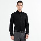 Men's Jet Black Cotton Spread Collar Casual Shirt, Black, small image number null