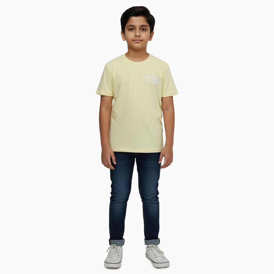 Boys' Half Sleeves T-Shirt, Yellow, large image number null