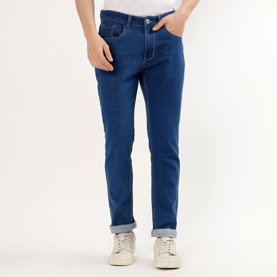 Men's Slim Fit Jeans, हल्का नीला, large