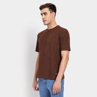 Men's Round Neck Half Sleeves T-Shirt, Brown, small image number null