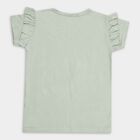 Girl's Cotton T-Shirt , Light Green, small image number null