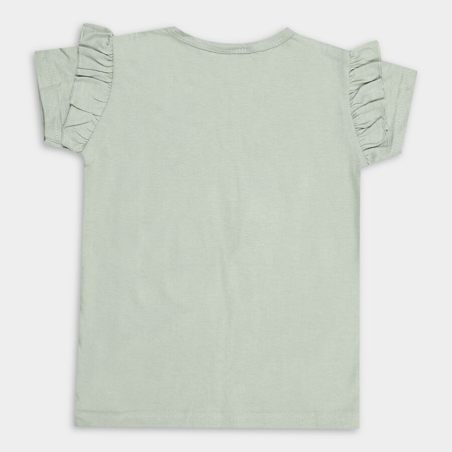 Girl's Cotton T-Shirt , Light Green, large image number null