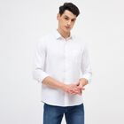 Men's Snow White Slim Fit Classic Collar Casual Shirt, White, small image number null