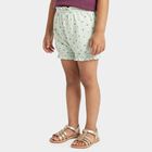 Girls' Mint Green Regular Fit Floral Printed Bloomer, हल्का हरा, small