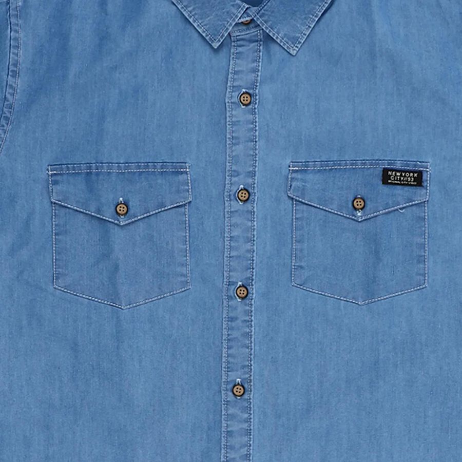 Boys' Casual Shirt, Light Blue, large image number null