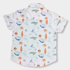 Boys Bright White Cotton Regular Collar Casual Shirt, White, small image number null