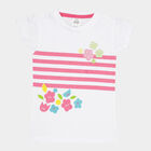 Girls Cotton Short Sleeve T-Shirt, White, small image number null