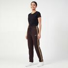 Women's Brown Regular Fit Minimal Track Pants, Brown, small
