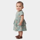 Infants' Mint Green Tiered Graphic Printed Frock, हल्का हरा, small