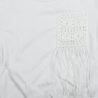 Girls White Cotton Round Neck Regular T-Shirt, सफ़ेद, small