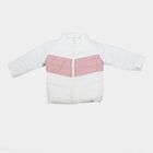 Infants Light Pink Stand Collar Puffer Jacket, हल्का गुलाबी, small