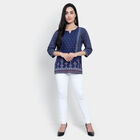 All Over Print Straight Kurti, Navy Blue, small image number null