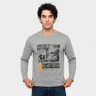 Men Light Grey Crew Neck Regular T-Shirt, हल्का ग्रे, small