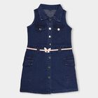 Girls' Frock, Dark Blue, small image number null