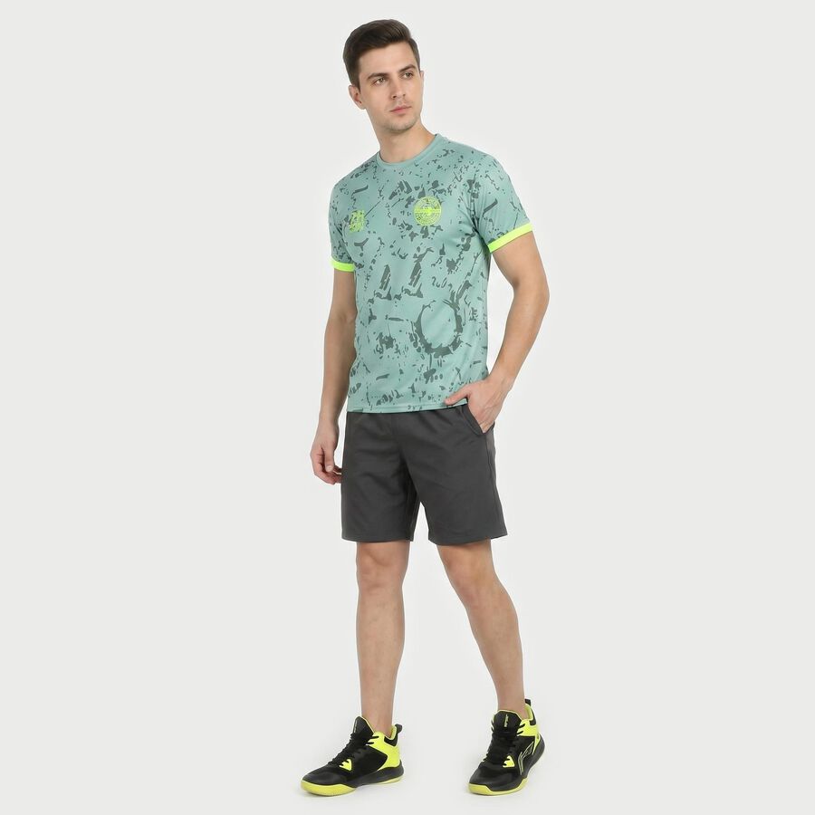Men's Aqua Round Neck Regular Drifit T-Shirt, Aqua, large