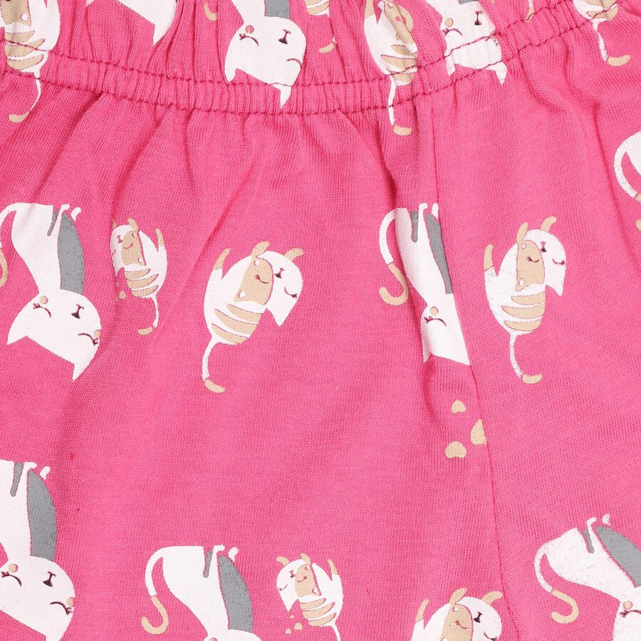 Girls' Night Suit , हल्का गुलाबी, large image number null