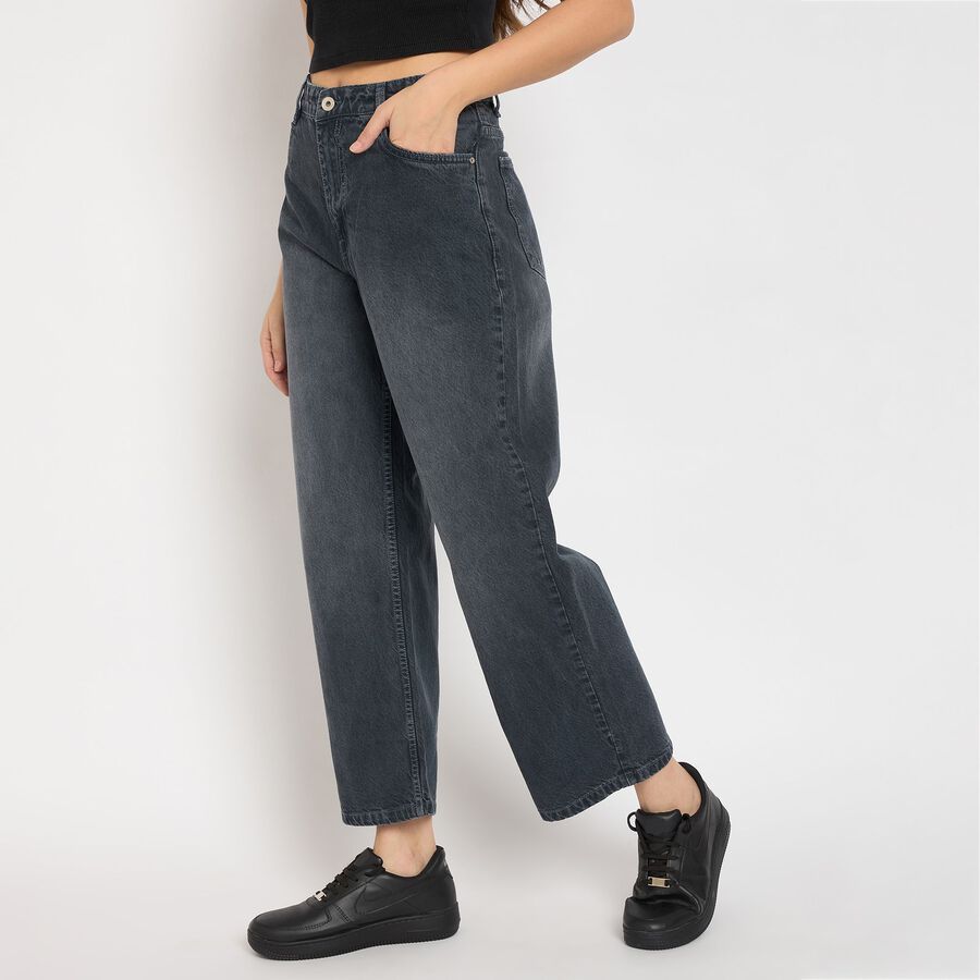 Ladies' 100% Cotton Jeans, Light Grey, large image number null
