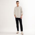 Men's Rich Eggshell White Cotton Classic Collar Casual Shirt, ऑफ व्हाइट, small image number null