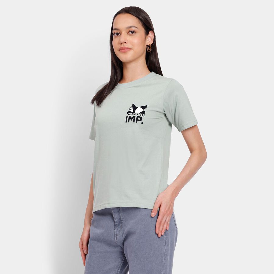 Ladies' Round Neck T-Shirt, Light Green, large image number null